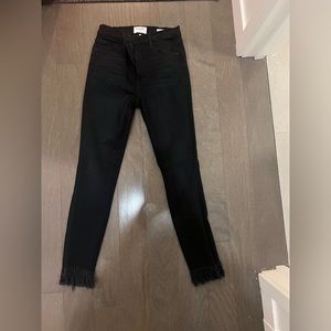 Frame size 27 cropped fringe jeans